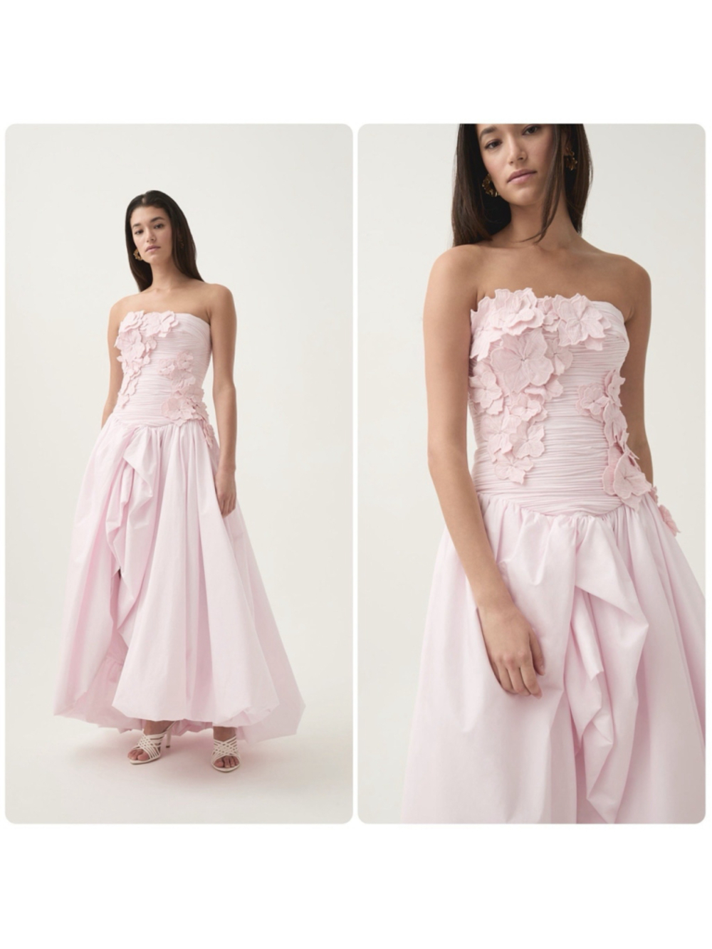 Aje Splendour Flower Applique Gown Pastel Pink Bubble Hem AU 14 US 10 Wedding